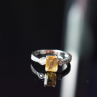 925 Sterling Silver Citrine & CZ Ring Size 8