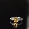 925 Sterling Silver Citrine & CZ Ring Size 8