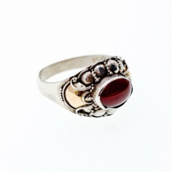 Vintage 925 Sterling Silver Agate Ring Size 8.5