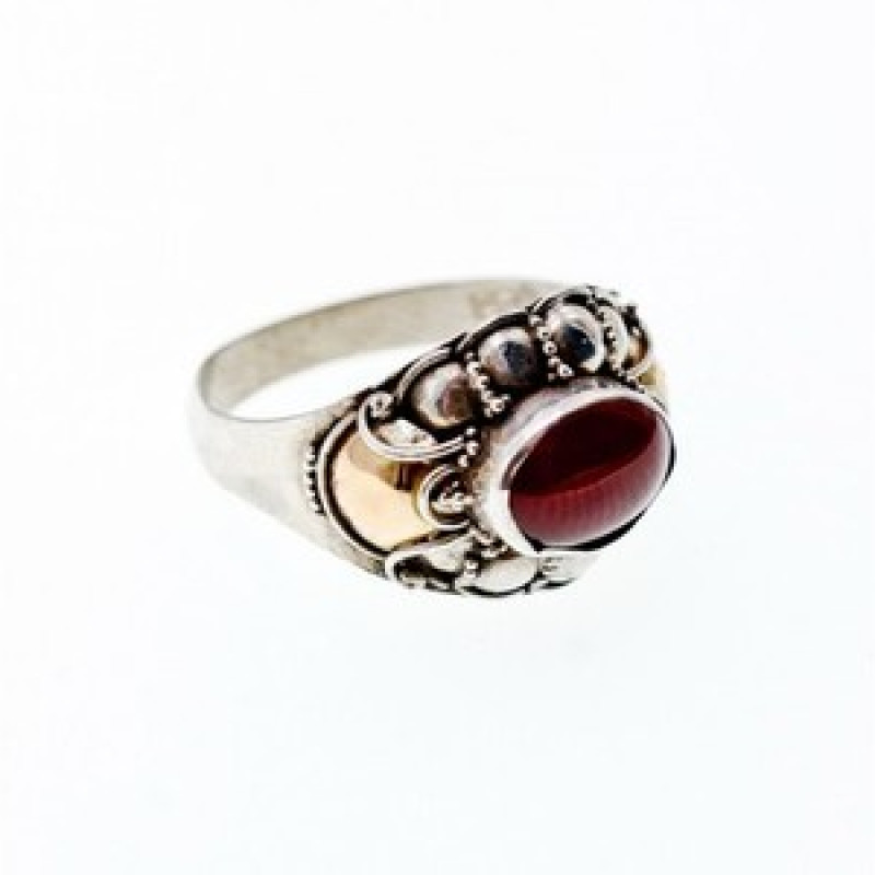Vintage 925 Sterling Silver Agate Ring Size 8.5