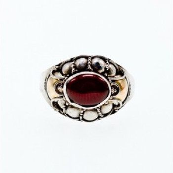 Vintage 925 Sterling Silver Agate Ring Size 8.5