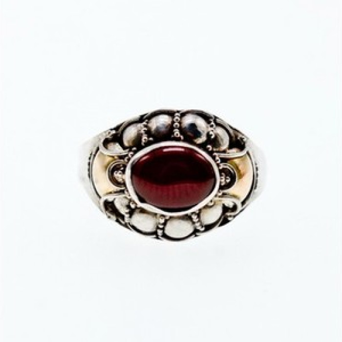 Vintage 925 Sterling Silver Agate Ring Size 8.5