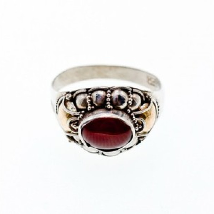 Vintage 925 Sterling Silver Agate Ring Size 8.5
