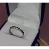 925 Sterling Silver Blue CZ Band Ring Size 6.5