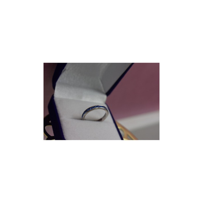 925 Sterling Silver Blue CZ Band Ring Size 6.5