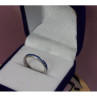 925 Sterling Silver Blue CZ Band Ring Size 6.5
