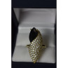 925 Sterling Silver Black Alpanite & CZ Ring Size 9