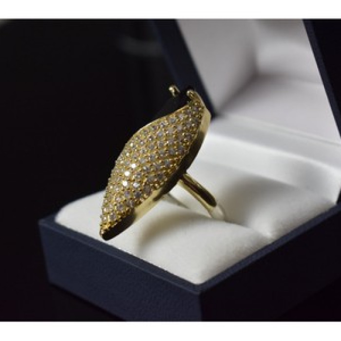 925 Sterling Silver Black Alpanite & CZ Ring Size 9