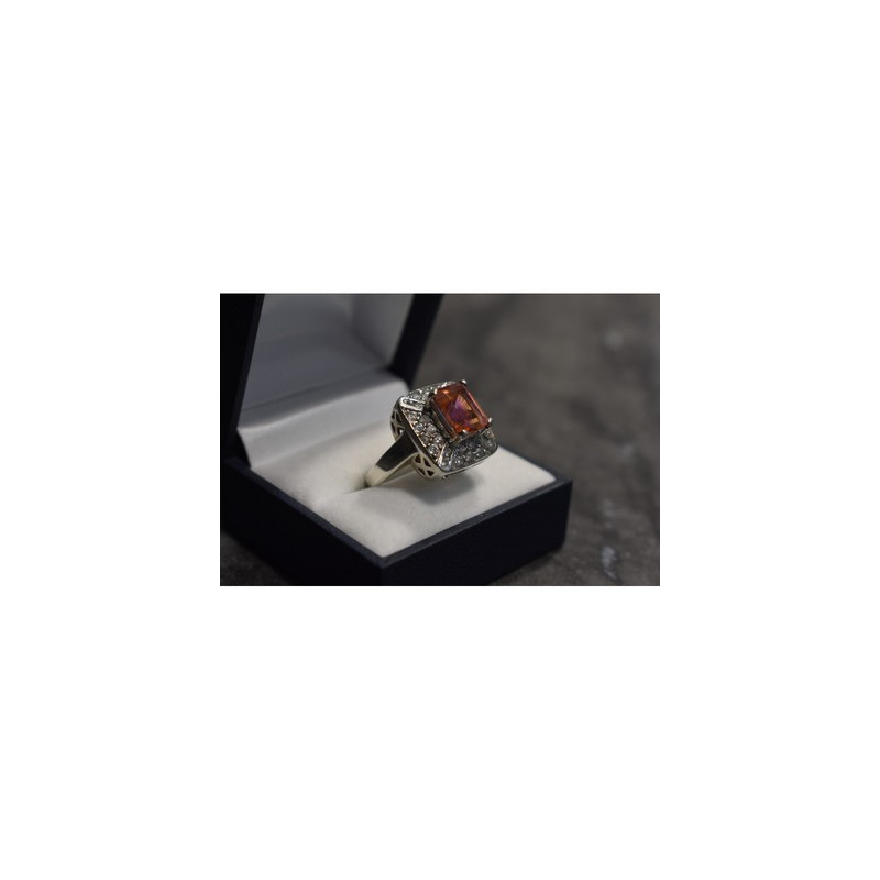 925 Sterling Silver Spinel & Goshenite Ring Size 10