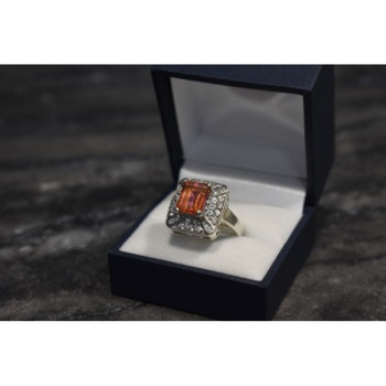 925 Sterling Silver Spinel & Goshenite Ring Size 10