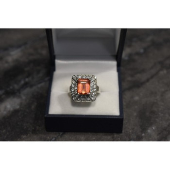 925 Sterling Silver Spinel & Goshenite Ring Size 10