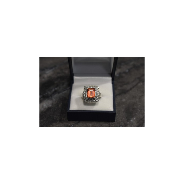 925 Sterling Silver Spinel & Goshenite Ring Size 10