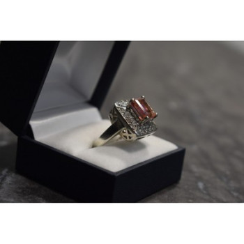 925 Sterling Silver Spinel & Goshenite Ring Size 10