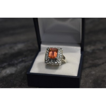 925 Sterling Silver Spinel & Goshenite Ring Size 10