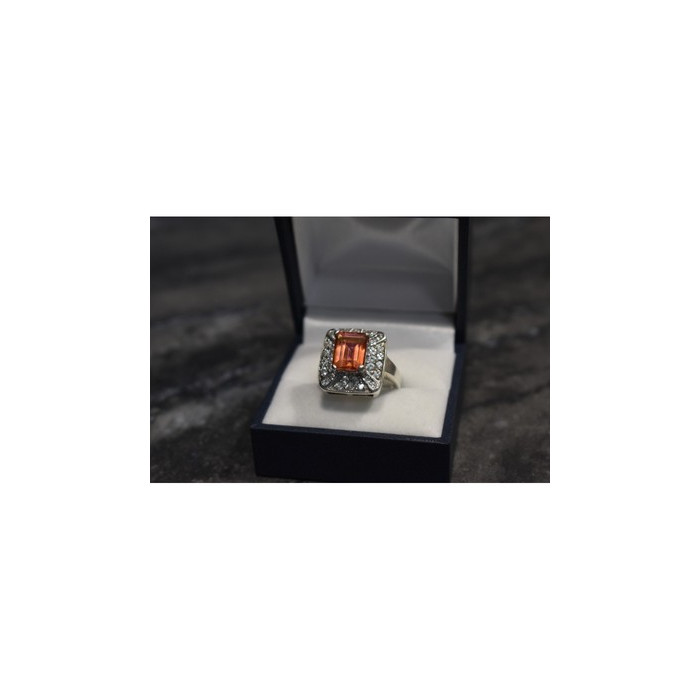 925 Sterling Silver Spinel & Goshenite Ring Size 10