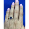 925 Sterling Silver Sapphire & CZ Ring Size 6.5