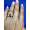 925 Sterling Silver Sapphire & CZ Ring Size 6.5