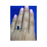 925 Sterling Silver Sapphire & CZ Ring Size 6.5