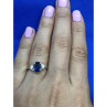 925 Sterling Silver Sapphire & CZ Ring Size 6.5