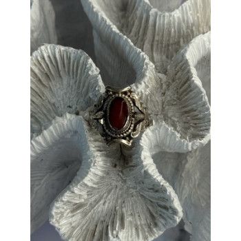 Vintage 925 Sterling Silver Agate Ring Size 6