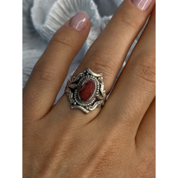 Vintage 925 Sterling Silver Agate Ring Size 6