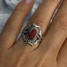 Vintage 925 Sterling Silver Agate Ring Size 6