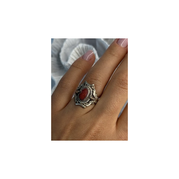 Vintage 925 Sterling Silver Agate Ring Size 6