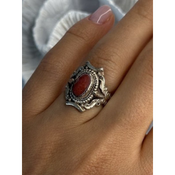 Vintage 925 Sterling Silver Agate Ring Size 6