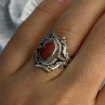Vintage 925 Sterling Silver Agate Ring Size 6