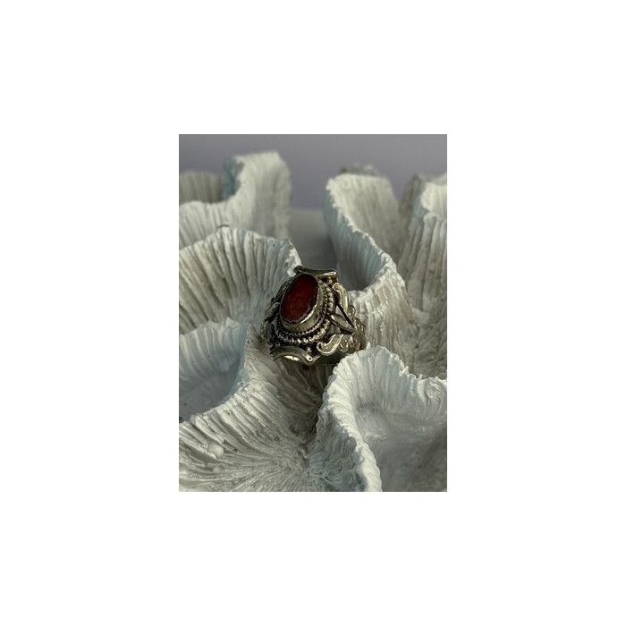 Vintage 925 Sterling Silver Agate Ring Size 6