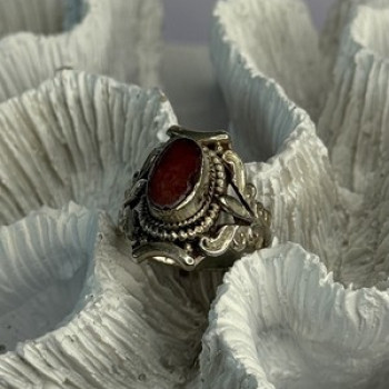 Vintage 925 Sterling Silver Agate Ring Size 6