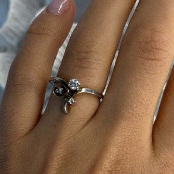 925 Sterling Silver Beryl Ring Size 7