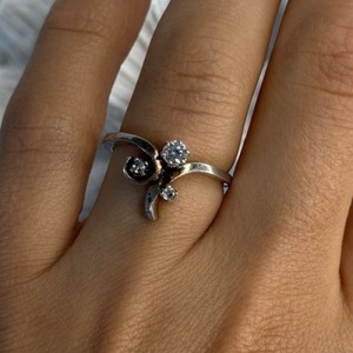 925 Sterling Silver Beryl Ring Size 7