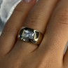 925 Sterling Silver Gold Plated Beryl & Ruby Ring Size 7