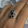 925 Sterling Silver Ruby & Multicolor Gemstones Ring Size 8