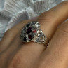 925 Sterling Silver Ruby & Multicolor Gemstones Ring Size 8