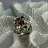 925 Sterling Silver Ruby & Multicolor Gemstones Ring Size 8