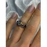 925 STERLING SILVER GARNET, CITRINE, TOPAZ,  AMETHYST & MARCASITE RING SIZE 5.5
