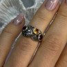 925 Sterling Silver Garnet, Citrine, Topaz, Amethyst & Marcasite Ring Size 5.5