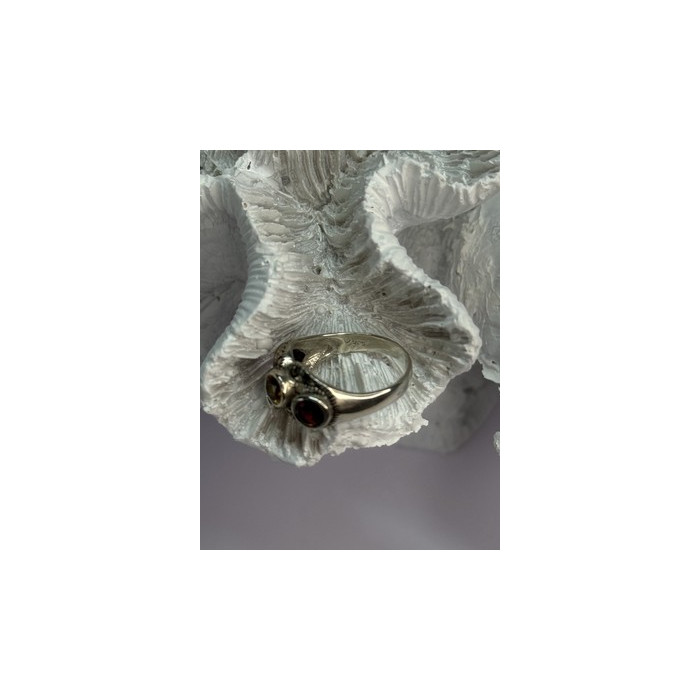 925 STERLING SILVER GARNET, CITRINE, TOPAZ,  AMETHYST & MARCASITE RING SIZE 5.5