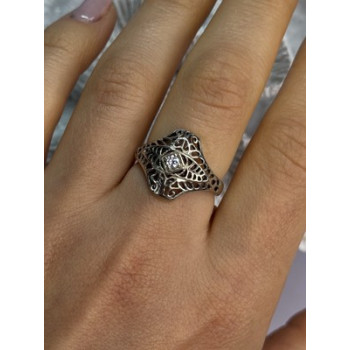 925 Sterling Silver Beryl Ring Size 8