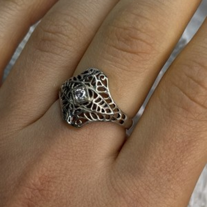 925 Sterling Silver Beryl Ring Size 8