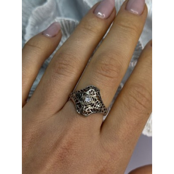 925 Sterling Silver Beryl Ring Size 8