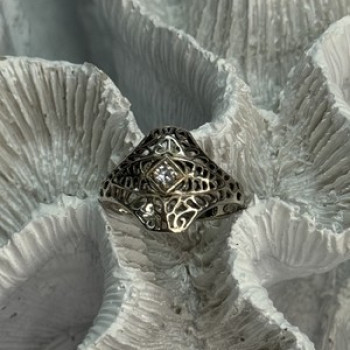 925 Sterling Silver Beryl Ring Size 8