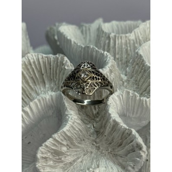 925 Sterling Silver Beryl Ring Size 8