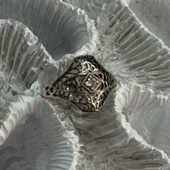925 Sterling Silver Beryl Ring Size 8