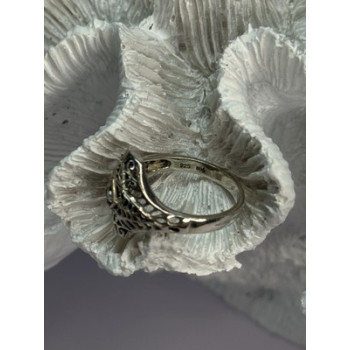 925 Sterling Silver Beryl Ring Size 8