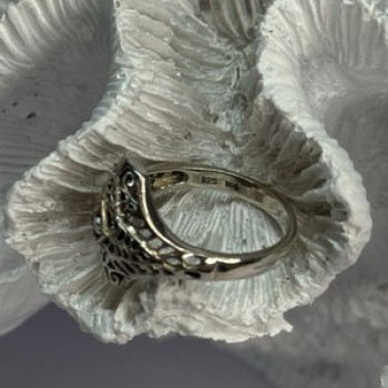 925 Sterling Silver Beryl Ring Size 8