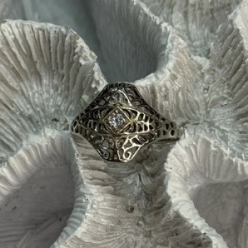 925 Sterling Silver Beryl Ring Size 8