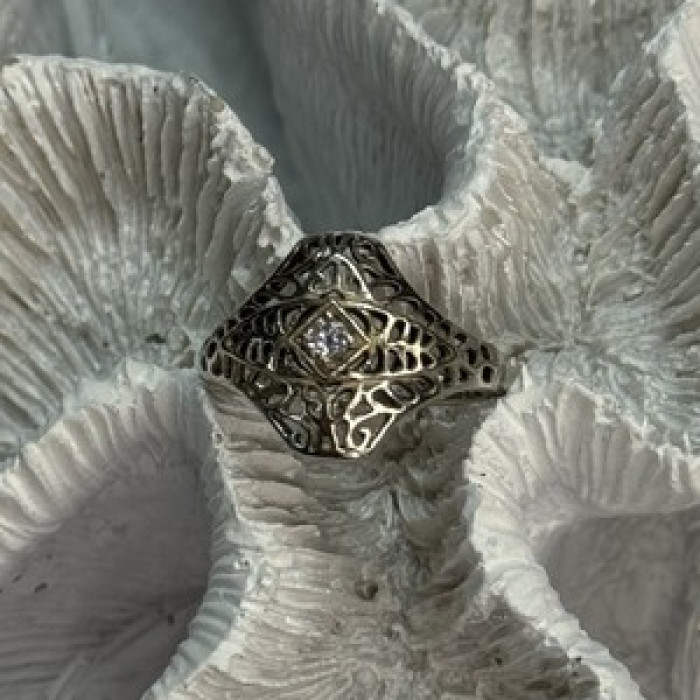 925 Sterling Silver Beryl Ring Size 8